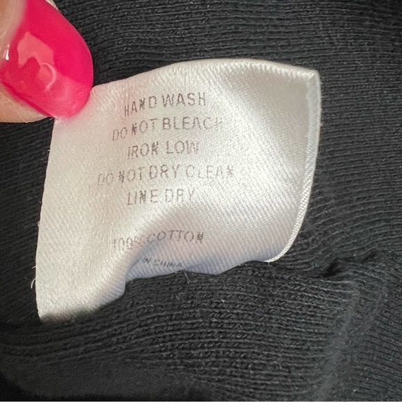 Danielle Guizio Exposed Seam Cropped Hoodie Sweatshirt Black - Picture 7 of 8